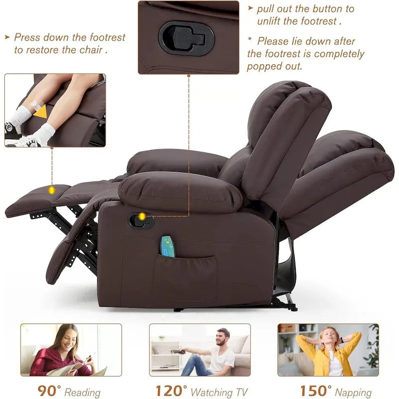 2-Seat Reclining Loveseat with Heat and Massage Functions
