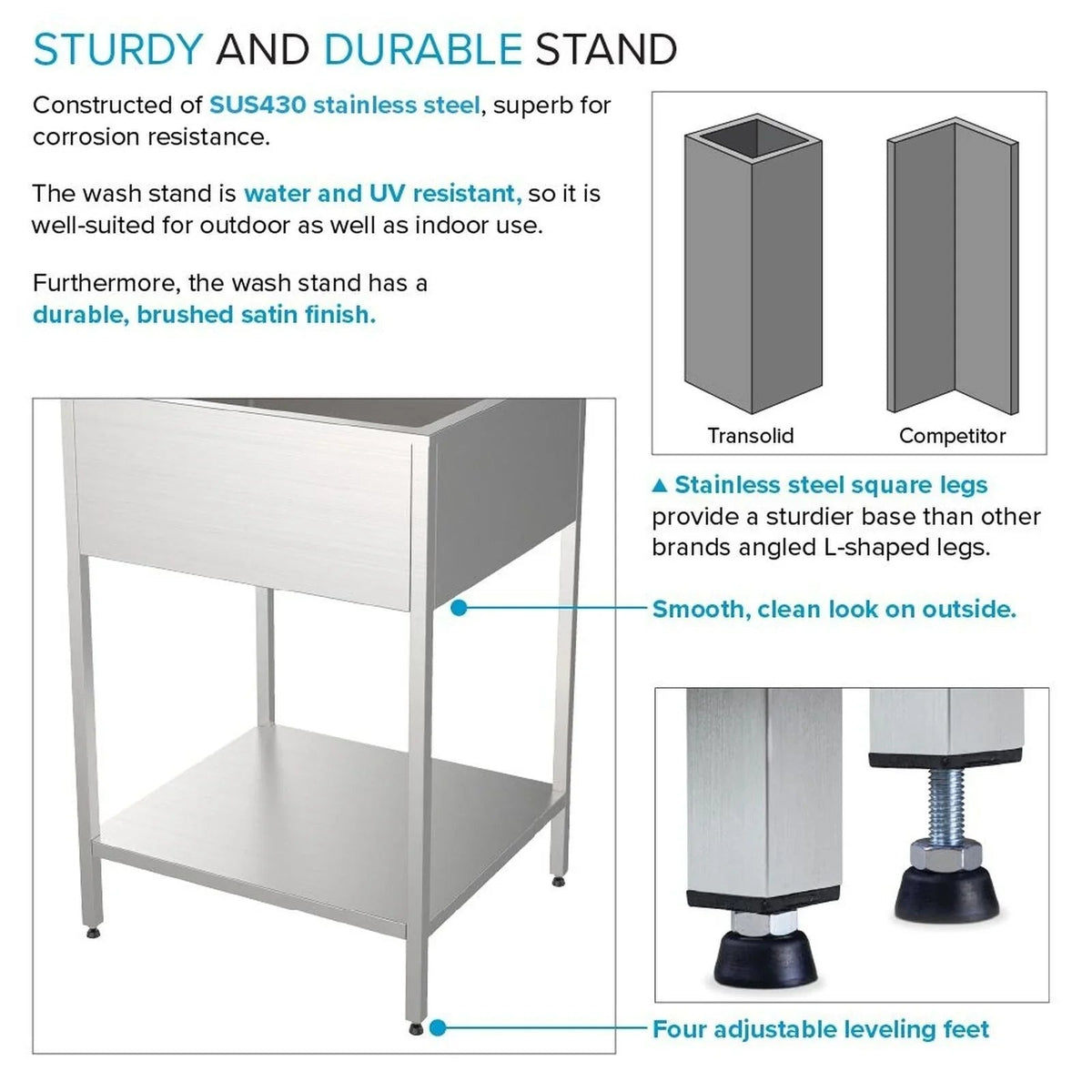 24-Inch Stainless Steel Laundry Utility Sink with Wash Station, 24W x 22D x 35H in.