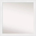 30 x 30 in. Narrow White Bathroom Wall Mirror, Frameless, with Mounting Hardware