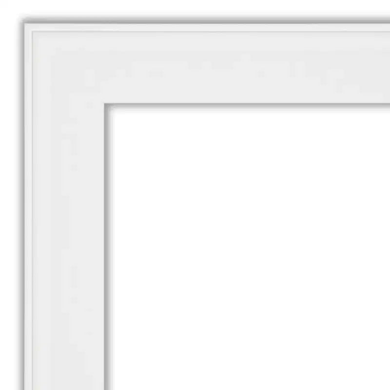 30 x 30 in. Narrow White Bathroom Wall Mirror, Frameless, with Mounting Hardware