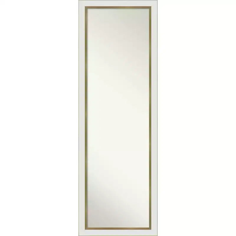 Narrow Full-Length Rectangular Door Mirror, 17 x 51 in., White and Gold EVA