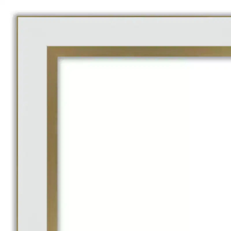Narrow Full-Length Rectangular Door Mirror, 17 x 51 in., White and Gold EVA
