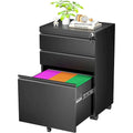 3-Drawer Mobile Vertical Filing Cabinet for Home Office