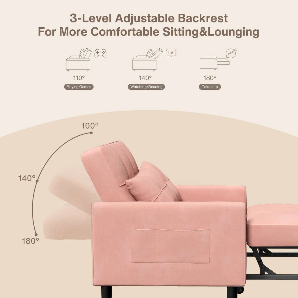 3-in-1 Convertible Sofa Bed, Folding Sofa Chair and Sleeper for Living Room