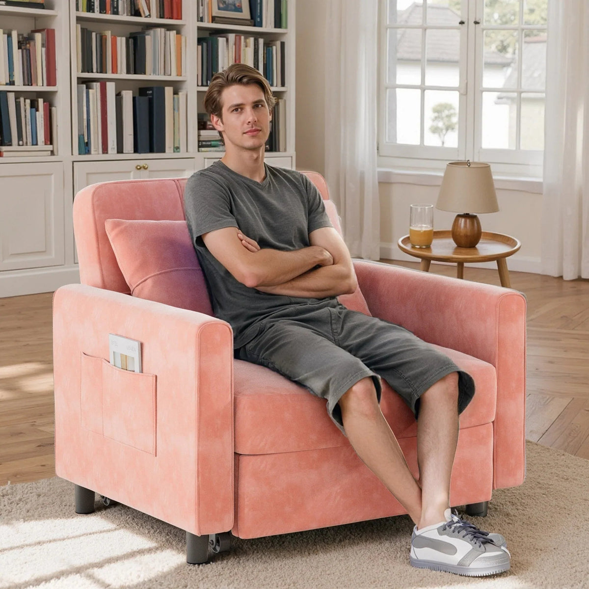3-in-1 Convertible Sofa Bed, Folding Sofa Chair and Sleeper for Living Room