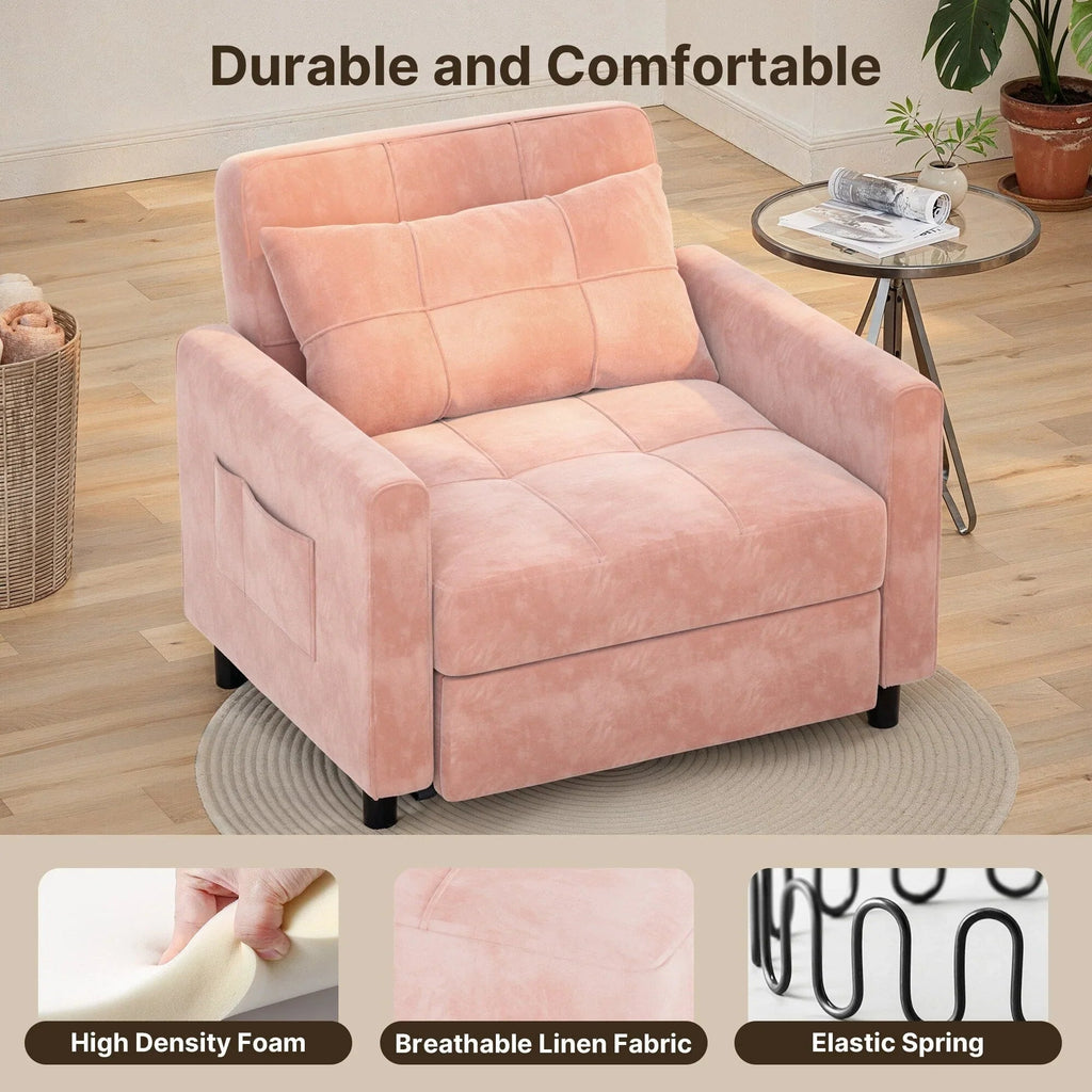 3-in-1 Convertible Sofa Bed, Folding Sofa Chair and Sleeper for Living Room