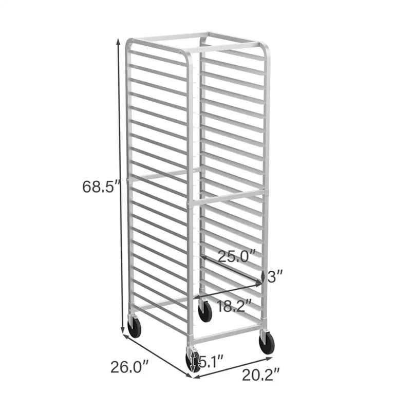 10- or 20-Tier Stainless Steel Bakery Rack for Baking Sheets