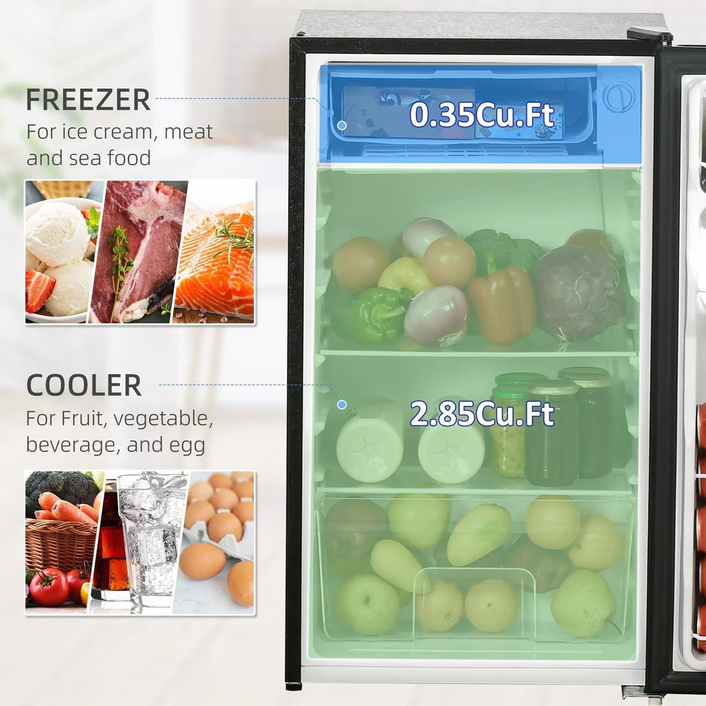 3.2 cu. ft. Compact Mini Fridge with Freezer and Adjustable Thermostat