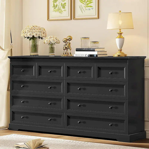 10-Drawer Dresser, Large Wooden Chest of Drawers