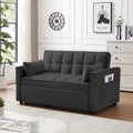 3-in-1 Velvet Convertible Sofa Bed with Trundle and Reclining Backrest