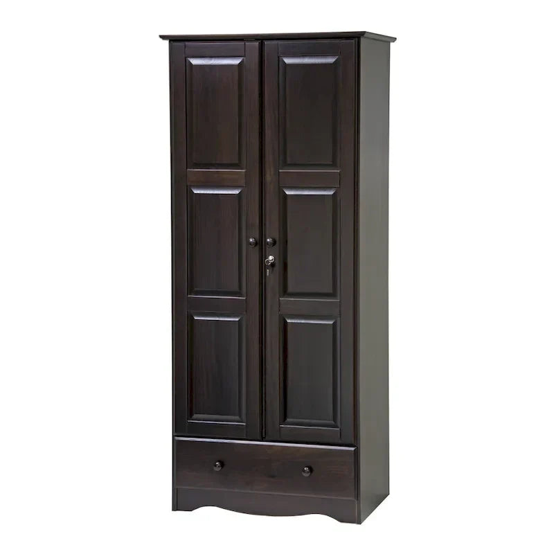 Modular 100% Solid Wood Wardrobe with Metal or Wood Handles