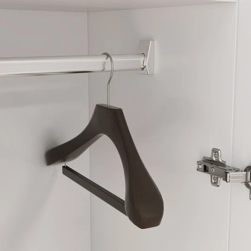 Freestanding 2-Door Bedroom Wardrobe with Clothes Rail