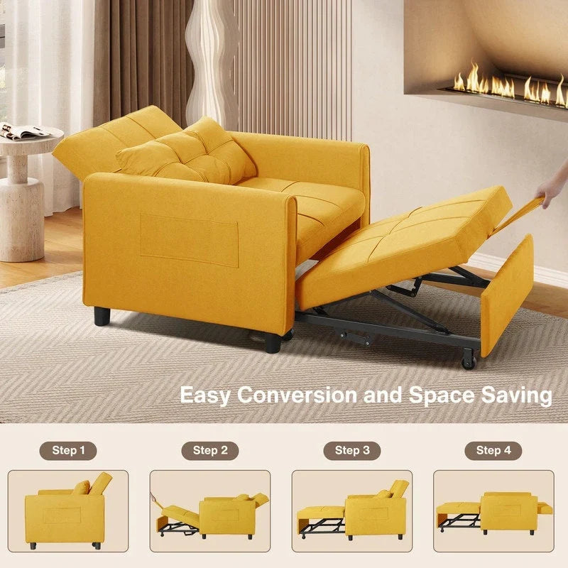 3-in-1 Convertible Sofa Bed, Folding Sofa Chair and Sleeper for Living Room
