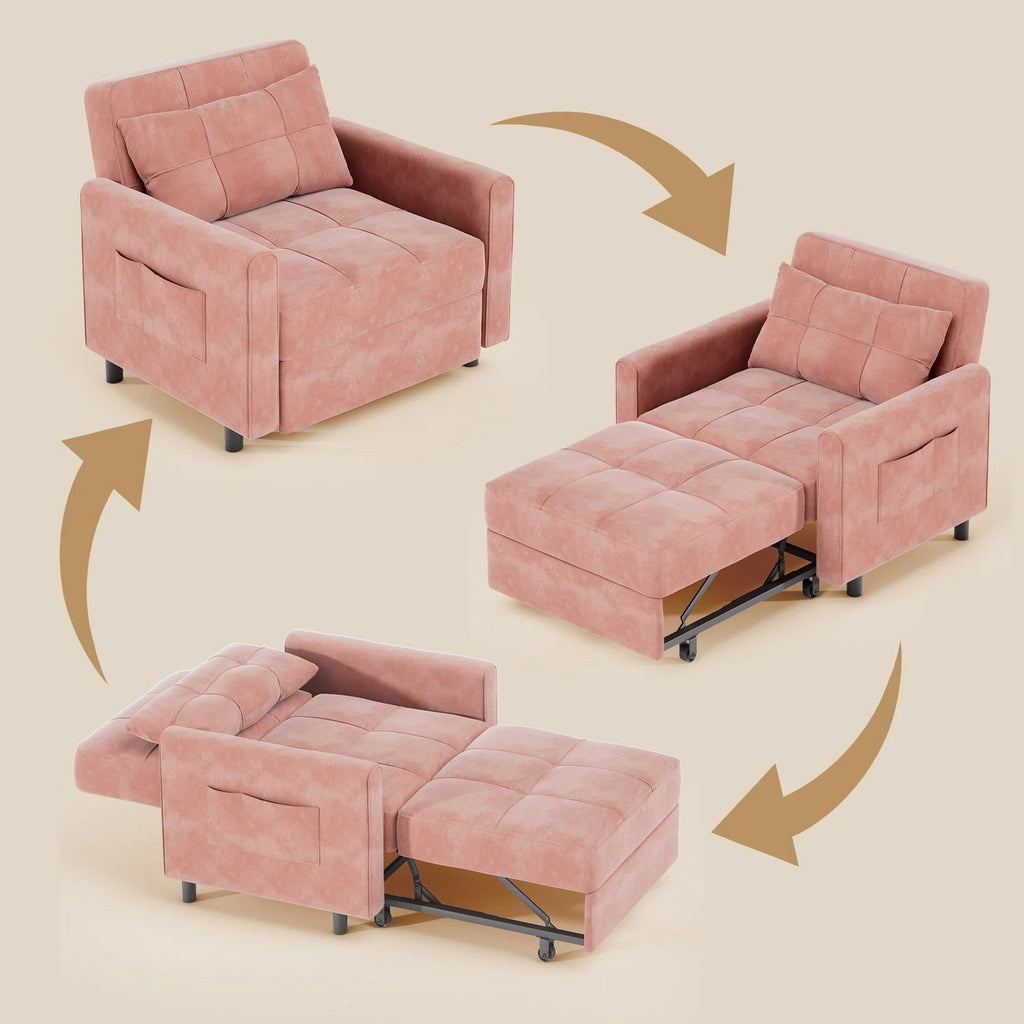 3-in-1 Convertible Sofa Bed, Folding Sofa Chair and Sleeper for Living Room