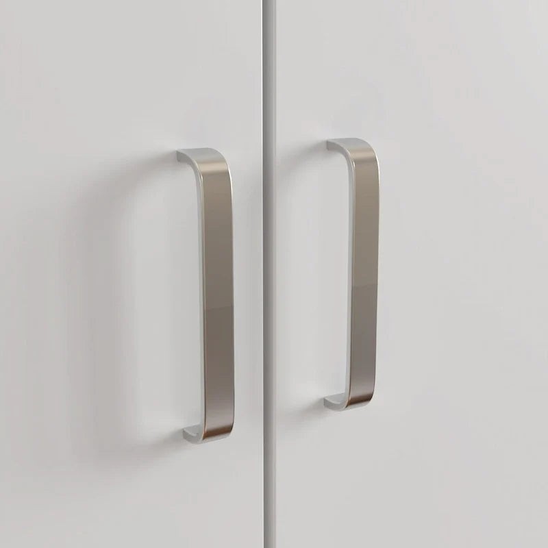 Freestanding 2-Door Bedroom Wardrobe with Clothes Rail