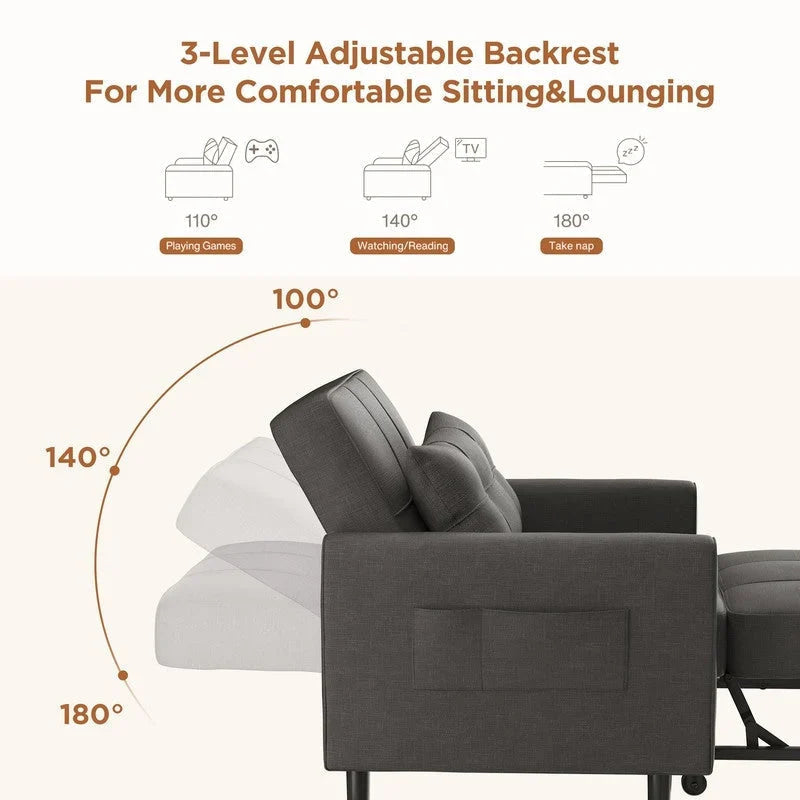 3-in-1 Convertible Sofa Bed, Folding Sofa Chair and Sleeper for Living Room
