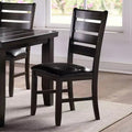 23-Inch Black and Espresso Faux Leather Dining Chairs, Set of 2, Armless