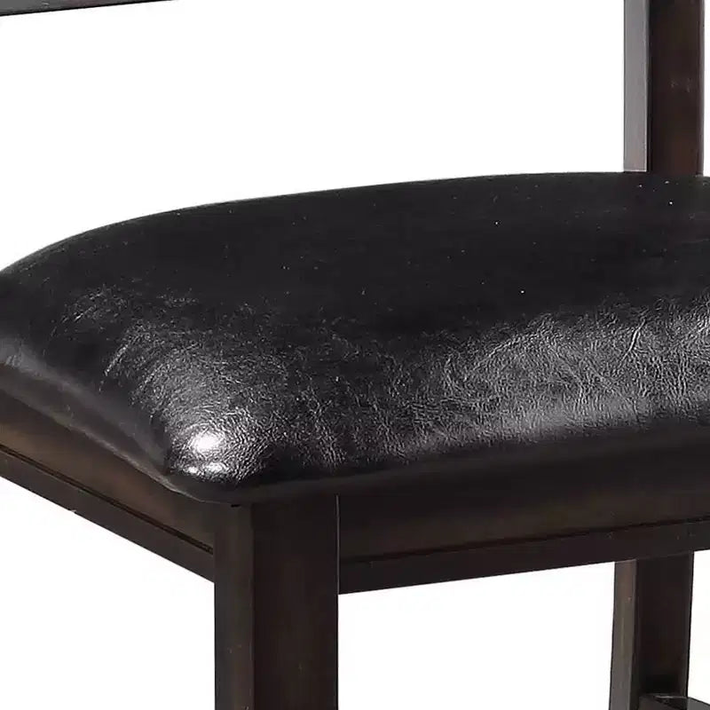 23-Inch Black and Espresso Faux Leather Dining Chairs, Set of 2, Armless