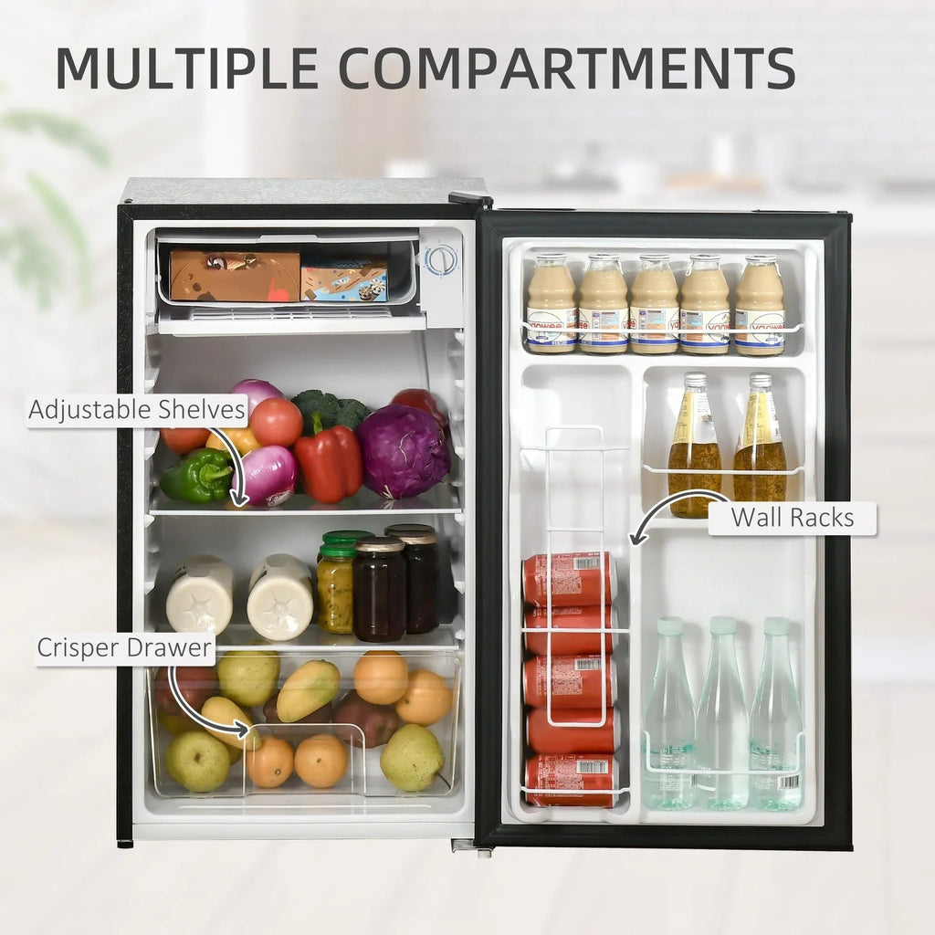 3.2 cu. ft. Compact Mini Fridge with Freezer and Adjustable Thermostat