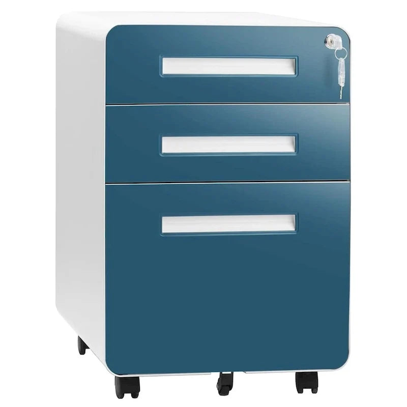 3-Drawer Mobile Vertical Filing Cabinet for Home Office