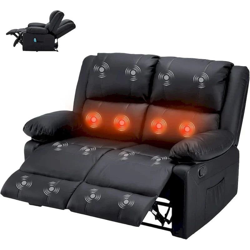2-Seat Reclining Loveseat with Heat and Massage Functions