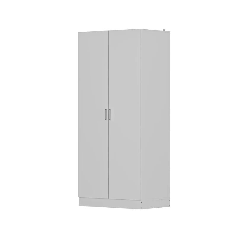 Freestanding 2-Door Bedroom Wardrobe with Clothes Rail