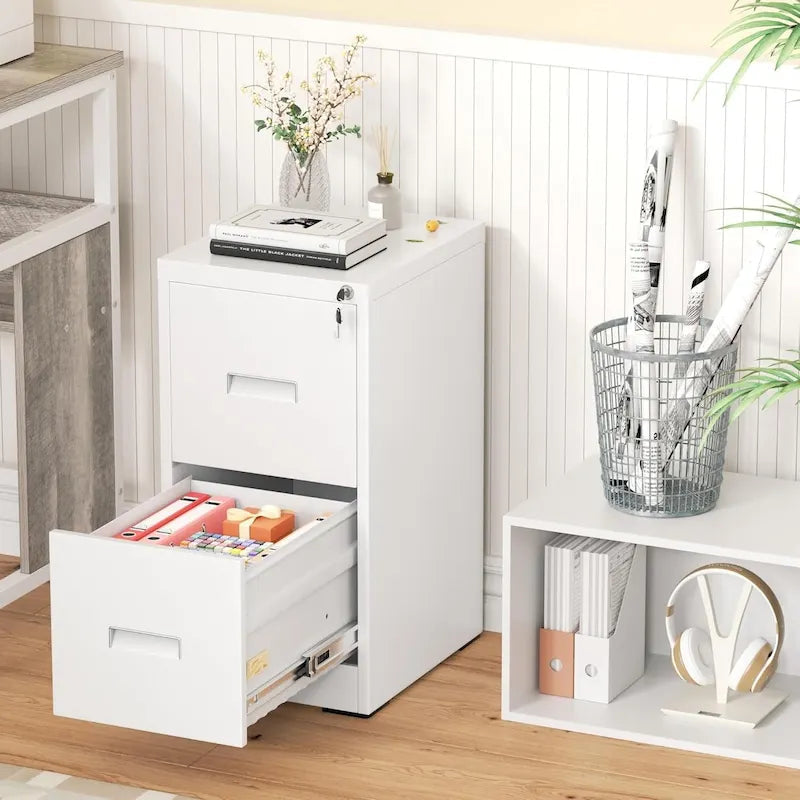 2-Drawer Vertical Locking Filing Cabinet for Home Office