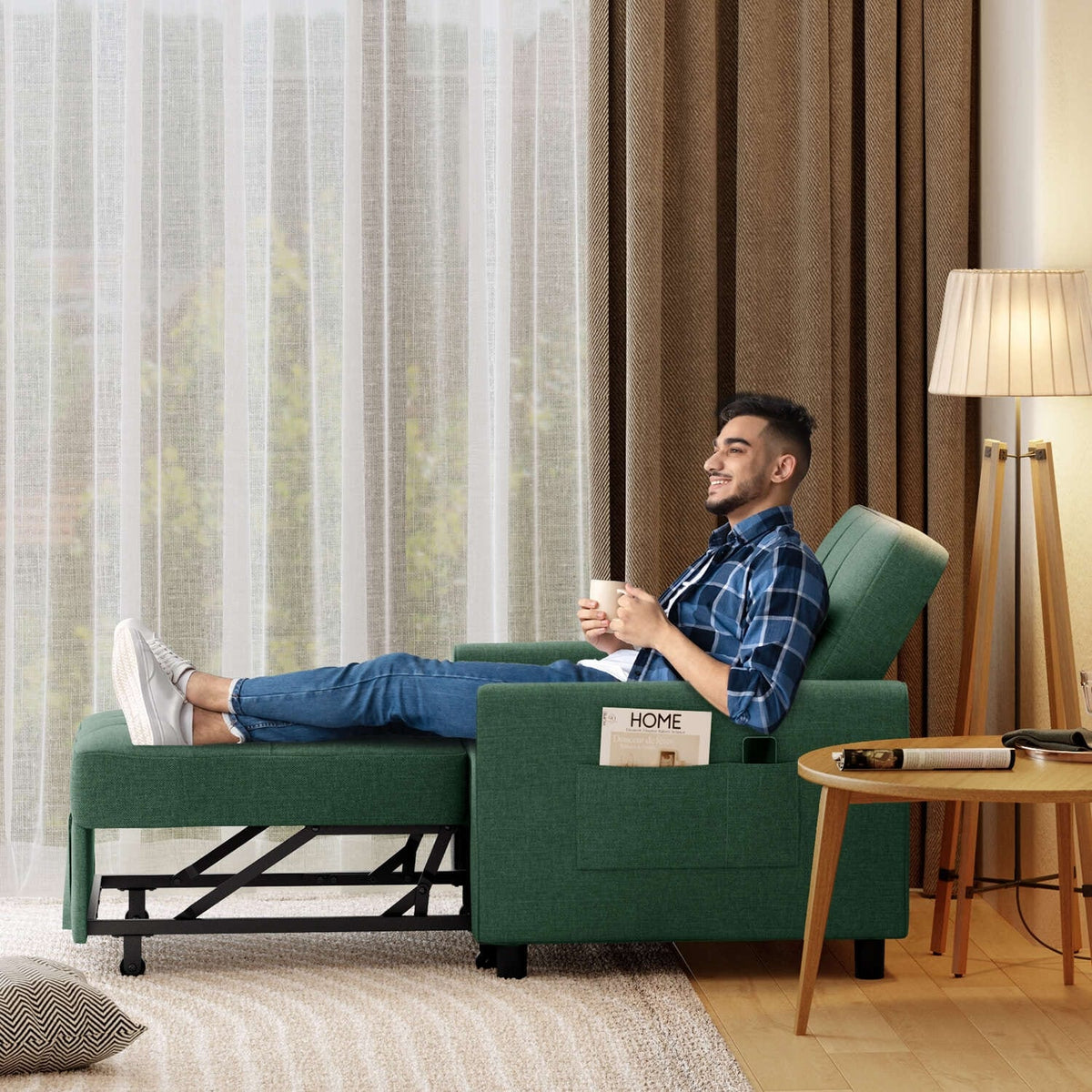 3-in-1 Convertible Sofa Bed, Folding Sofa Chair and Sleeper for Living Room