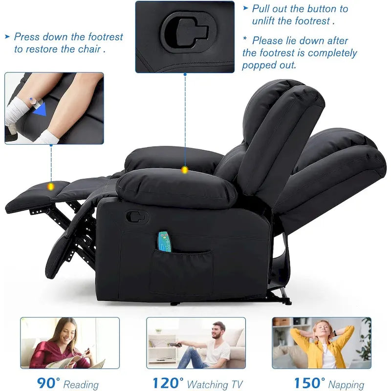 2-Seat Reclining Loveseat with Heat and Massage Functions