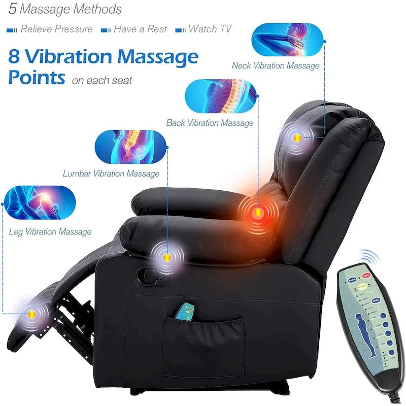 2-Seat Reclining Loveseat with Heat and Massage Functions