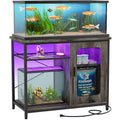 75–110 L Aquarium Cabinet with Power Outlets and LED Lighting