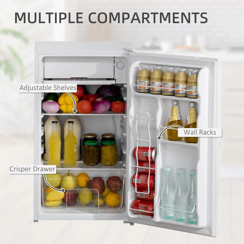 3.2 cu. ft. Compact Mini Fridge with Freezer and Adjustable Thermostat