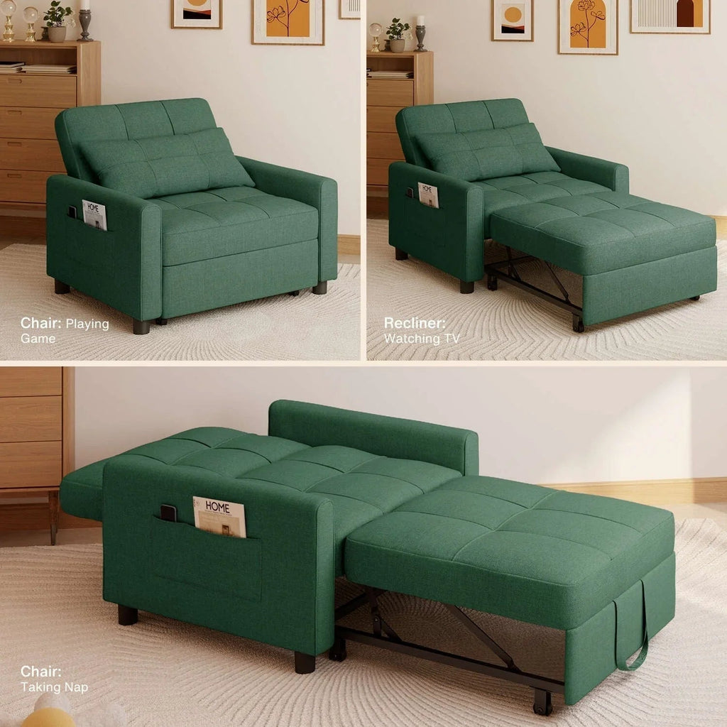 3-in-1 Convertible Sofa Bed, Folding Sofa Chair and Sleeper for Living Room