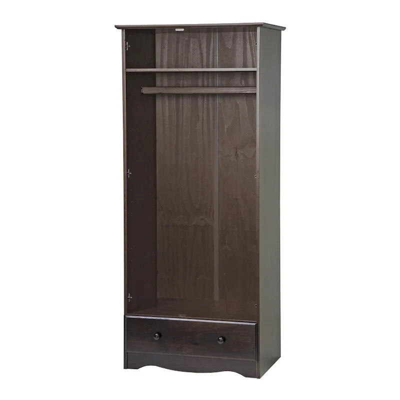 Modular 100% Solid Wood Wardrobe with Metal or Wood Handles