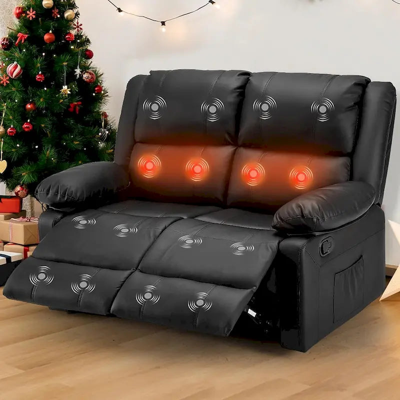 2-Seat Reclining Loveseat with Heat and Massage Functions