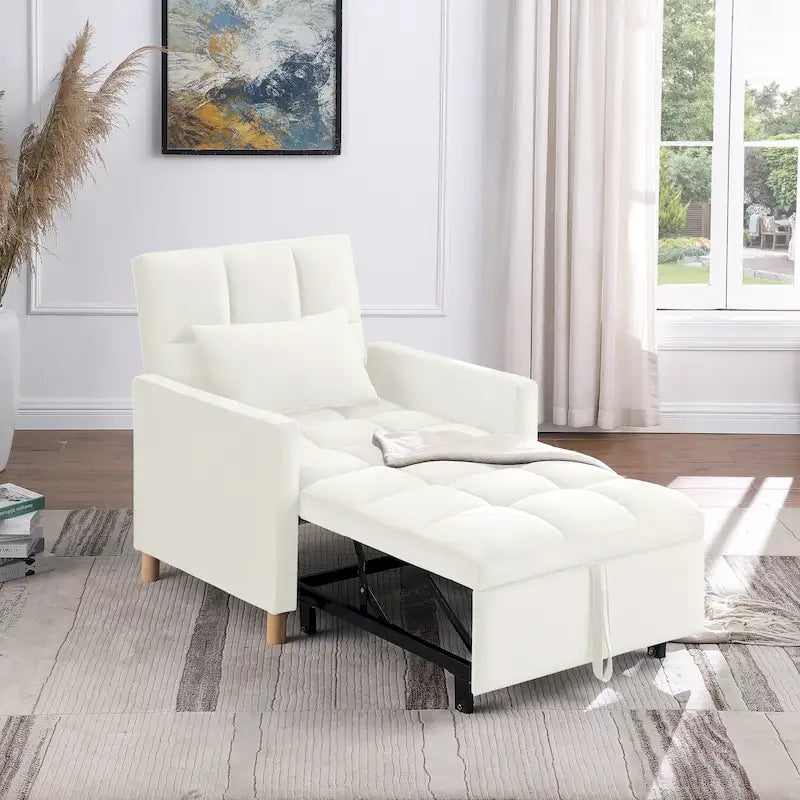 3-in-1 Convertible Chair Bed, Black