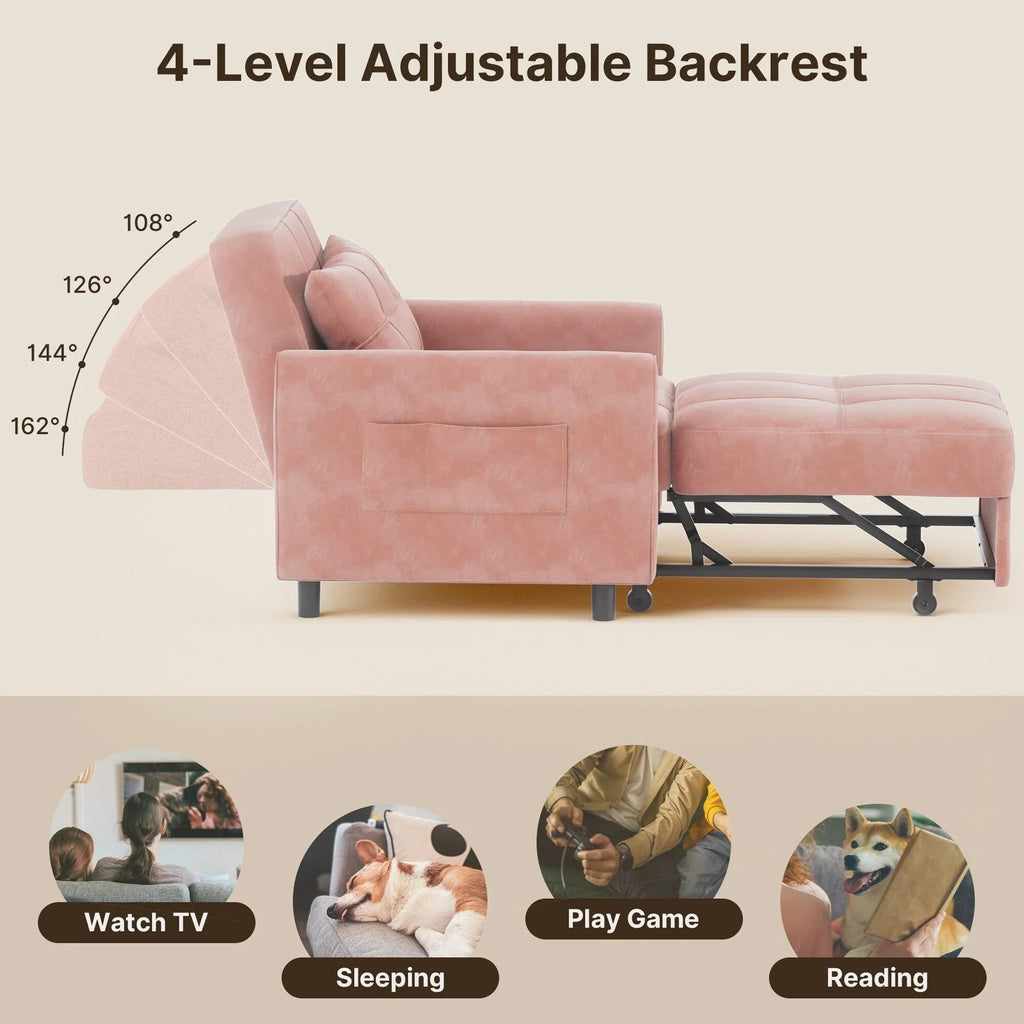 3-in-1 Convertible Sofa Bed, Folding Sofa Chair and Sleeper for Living Room