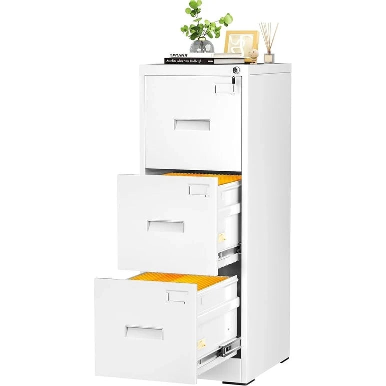 3-Drawer Mobile Vertical Filing Cabinet for Home Office