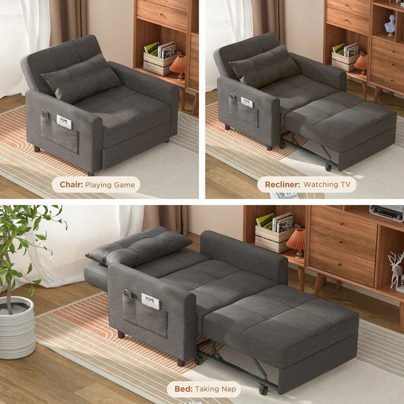 3-in-1 Convertible Sofa Bed, Folding Sofa Chair and Sleeper for Living Room
