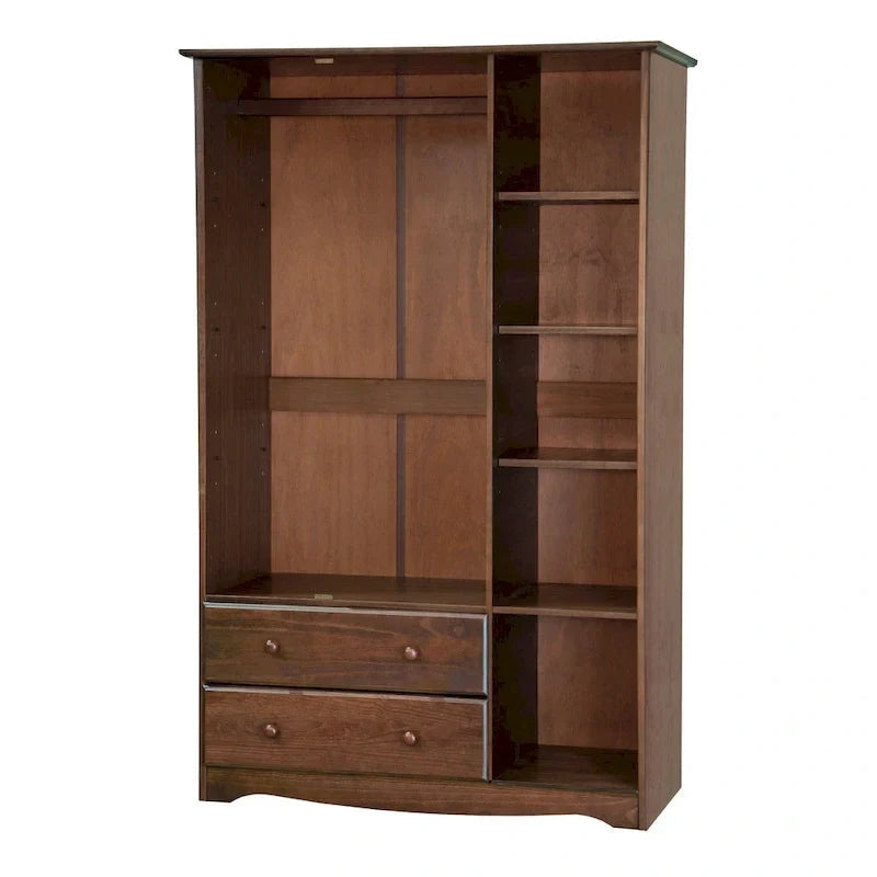 3-Door Wardrobe, White/Mocha/Java, Solid Wood
