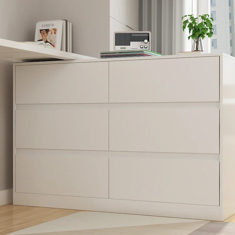32.7-Inch Swivel Dresser and 6-Drawer Desk/Vanity, White/Black