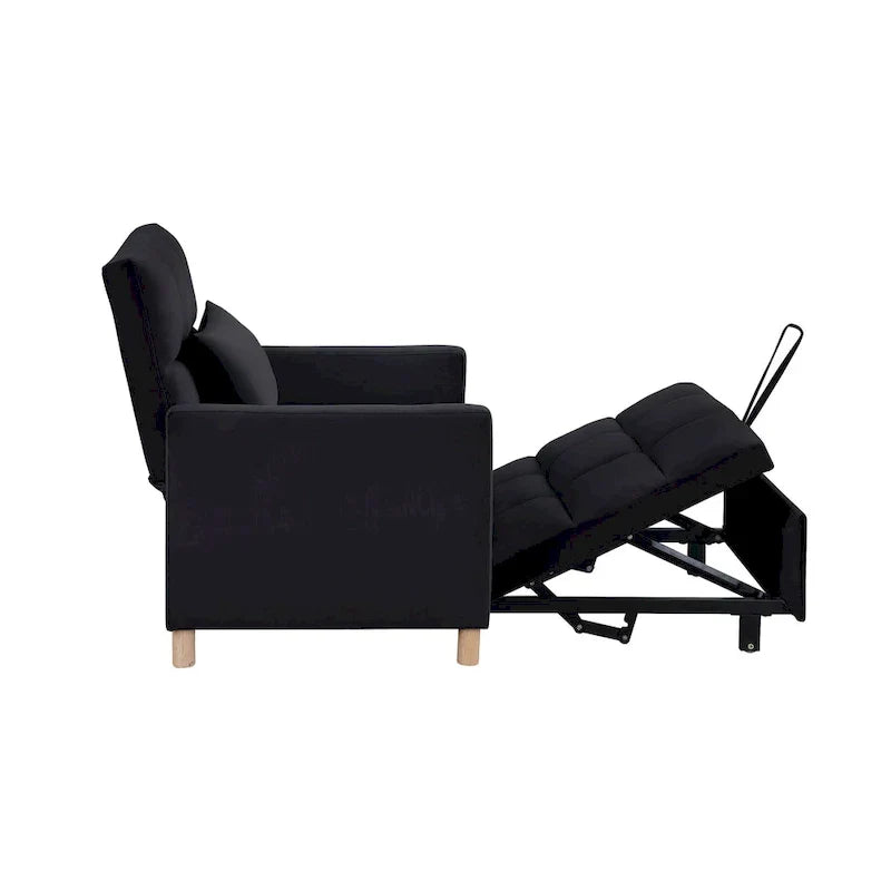 3-in-1 Convertible Chair Bed, Black
