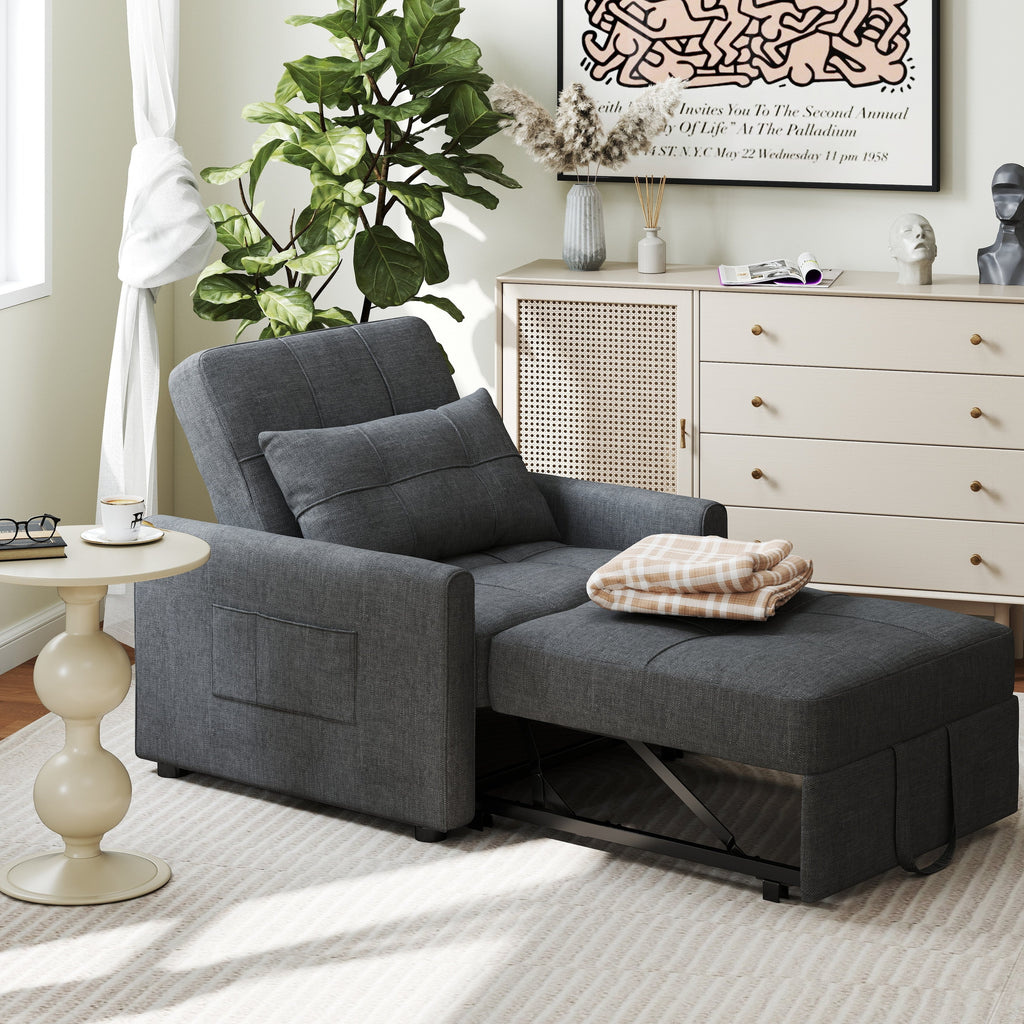 3-in-1 Convertible Sofa Bed, Folding Sofa Chair and Sleeper for Living Room