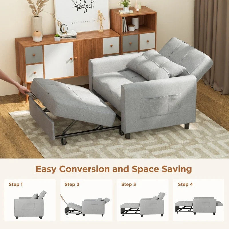 3-in-1 Convertible Sofa Bed, Folding Sofa Chair and Sleeper for Living Room