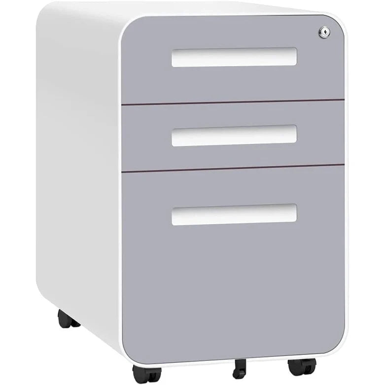 3-Drawer Mobile Vertical Filing Cabinet for Home Office