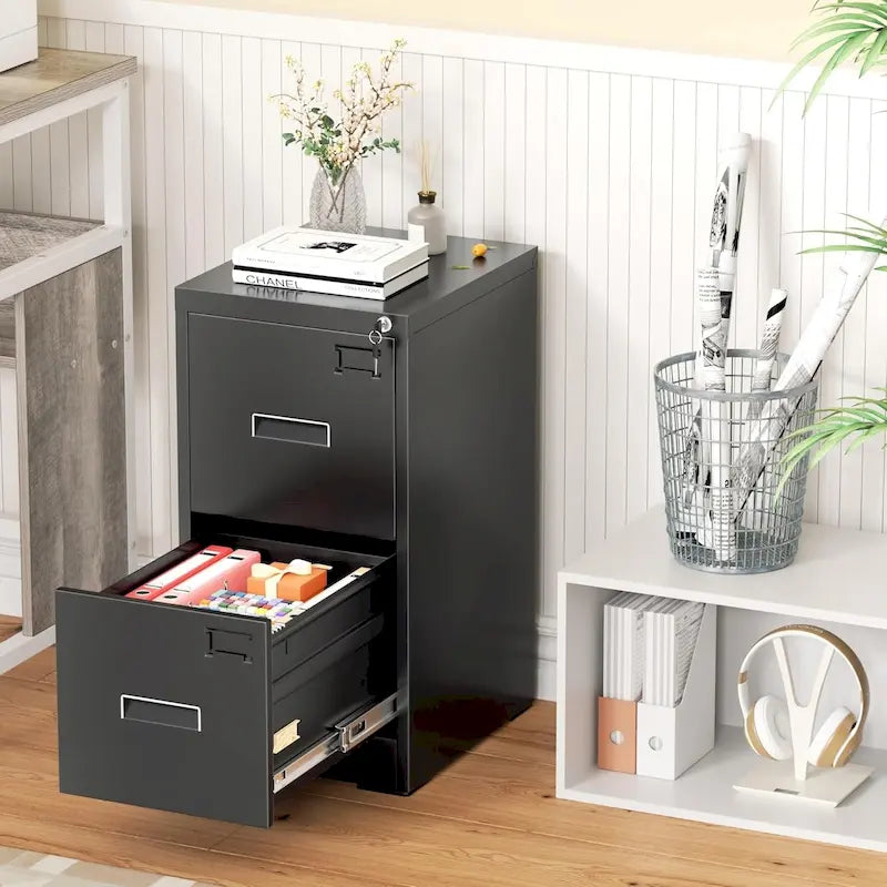 2-Drawer Vertical Locking Filing Cabinet for Home Office