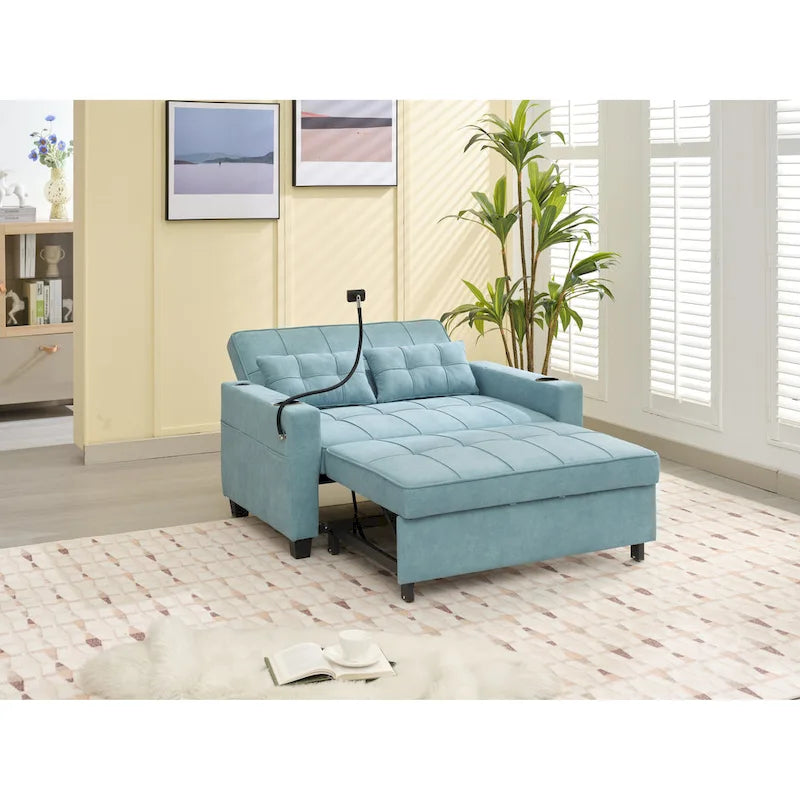 3-in-1 Convertible Sofa with USB Ports