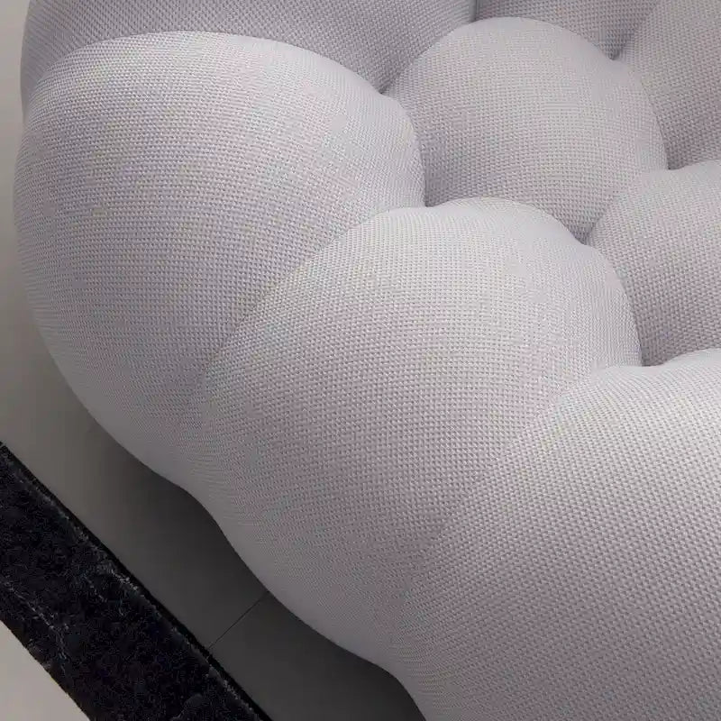2-Seat Curved Bubble Loveseat with 3D Textured Fabric for Living Room or Apartment