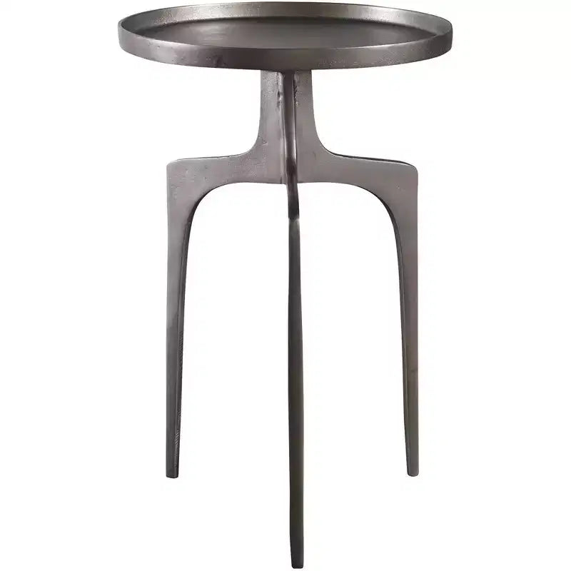 16-Inch Wide Textured Nickel Aluminum Side Table