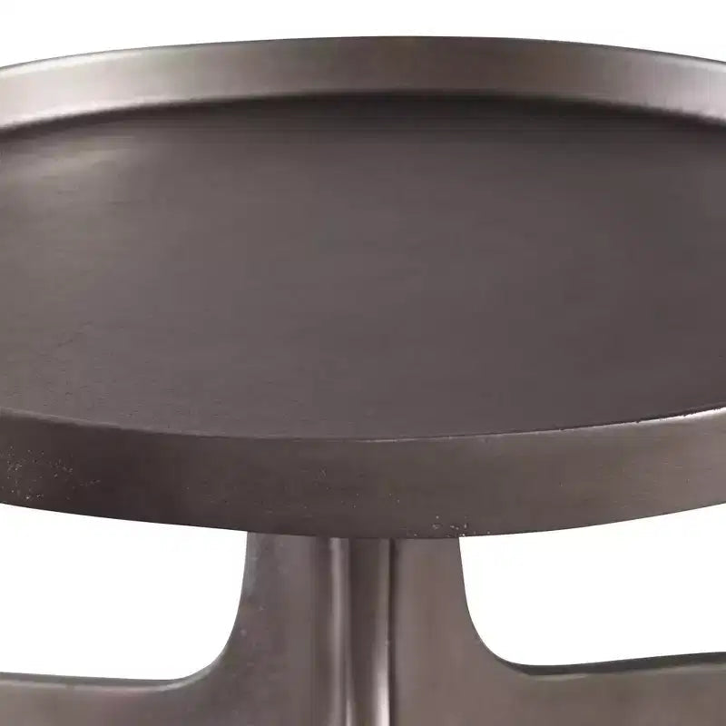 16-Inch Wide Textured Nickel Aluminum Side Table